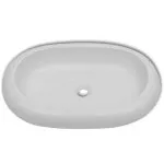 Chiuvetă de baie cu robinet mixer, ceramic, oval, alb