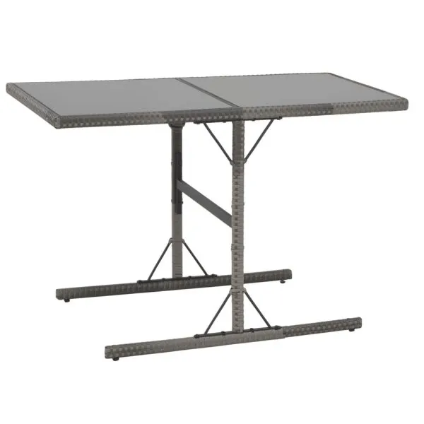 Set mobilier de exterior cu perne, 7 piese, gri, poliratan