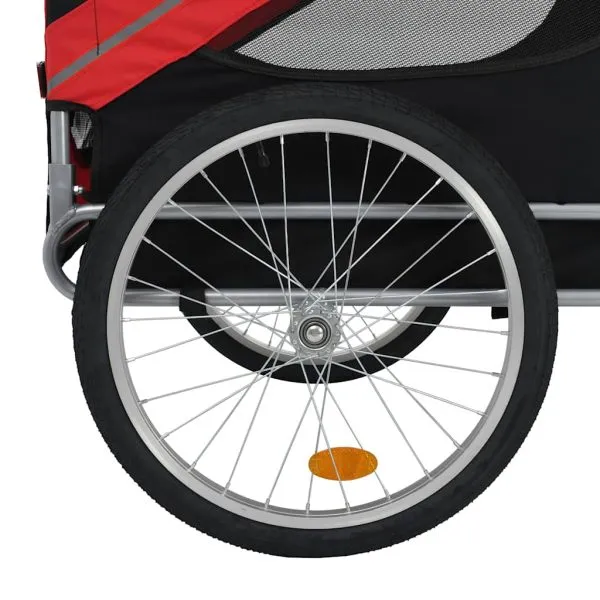 Remorcă de bicicletă pentru animale de companie, roșu & negru