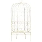 Bancă de grădină, alb vintage, 95 cm, fier