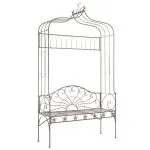 Bancă de grădină, maro vintage, 122 cm, fier