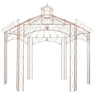 Pavilion de grădină, maro antichizat, 4 m, fier