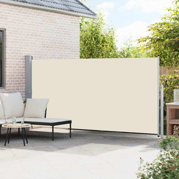 Copertină laterală retractabilă, crem, 160×500 cm