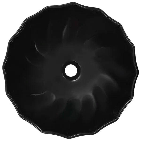 Chiuvetă de baie, negru, 46 x 17 cm, ceramică