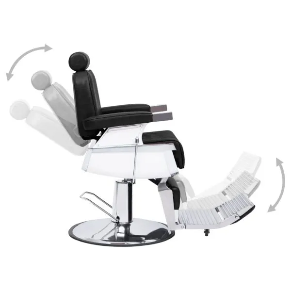 Scaun frizer, negru, 68 x 69 x 116 cm, piele ecologică