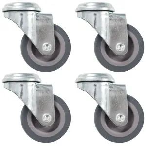 Roți pivotante cu gaură pentru șurub, 4 buc., 50 mm