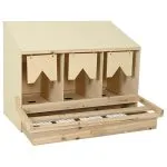 Cuibar găin cu 3 compartimente, 93x40x65 cm, lemn masiv pin