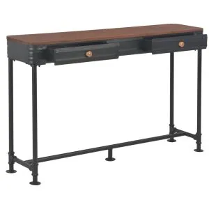 Masă consolă cu 2 sertare, 120 x 30 x 75 cm, lemn masiv de brad