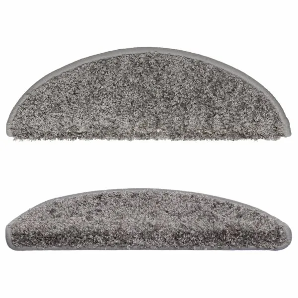 Covorașe pentru trepte scară, 15 buc., gri, 56x17x3 cm
