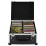 Casetă pentru 40 CD-uri, negru, aluminiu ABS