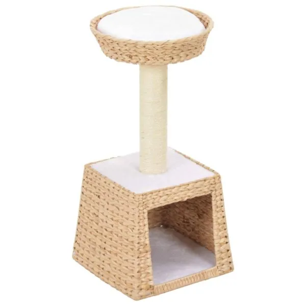 Ansamblu pentru pisici, stâlp cu funie de sisal, iarbă de mare
