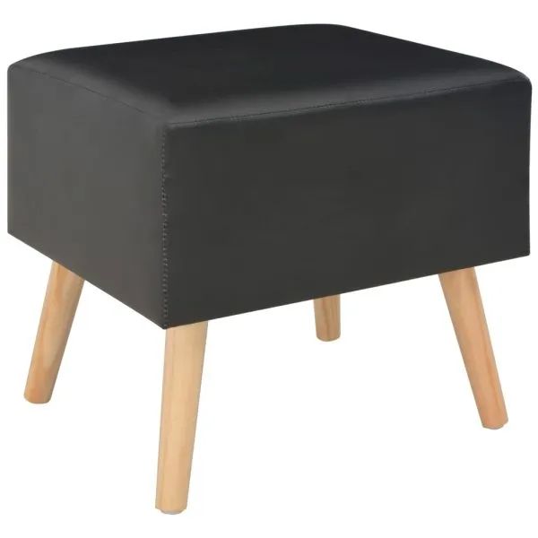 Noptieră, negru, 40 x 35 x 40 cm, piele ecologică