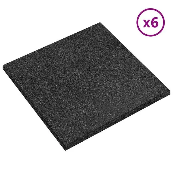 Plăci de protecție la cădere 6 buc. negru 50x50x3 cm cauciuc