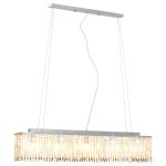 Lustră cu mărgele de cristal, argintiu, 104 cm, E14