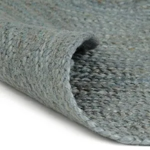 Covor manual, verde măsliniu, 120 cm, iută, rotund