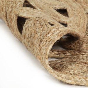 Covor manual din iută împletită, 120 cm