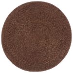 Taburet lucrat manual, maro, 40×45 cm, iută