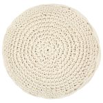 Taburet puf macrame lucrat manual, 45 x 30 cm, bumbac