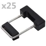 Clemă de prindere U cu plastic stâlp gard, 60×40 mm, 25 seturi
