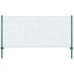 Gard din plasă de sârmă cu stâlpi, verde, 25 x 0,5 m, oțel