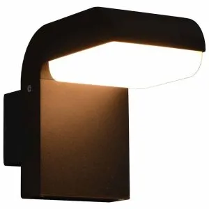 Lampă de perete cu LED de exterior, negru, 9 W, oval