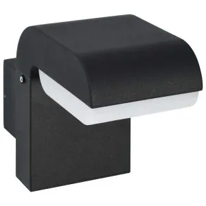 Lampă de perete cu LED de exterior, negru, 9 W, oval