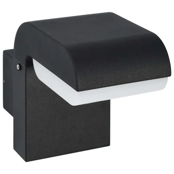 Lampă de perete cu LED de exterior, negru, 9 W, oval