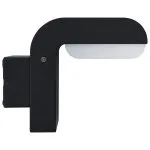 Lampă de perete cu LED de exterior, negru, 9 W, oval