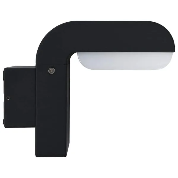 Lampă de perete cu LED de exterior, negru, 9 W, oval