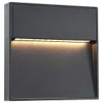 Lămpi de perete LED de exterior, 2 buc., negru, 3 W, pătrat