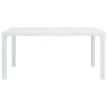 Masă de grădină, alb, 150 x 90 x 72 cm, plastic, aspect ratan