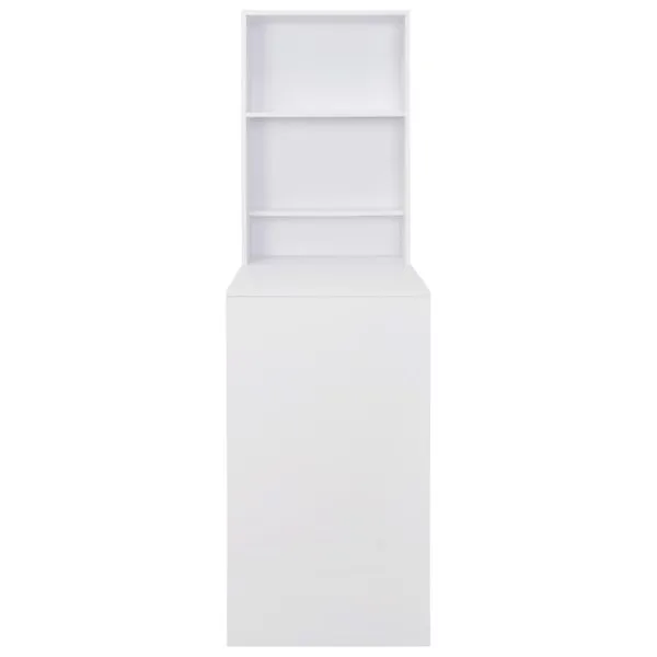 Masă de bar cu dulap, alb, 115 x 59 x 200 cm