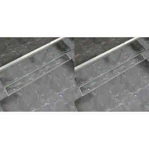 Rigolă liniară duș, 2 buc., 930 x 140 mm, oțel inoxidabil