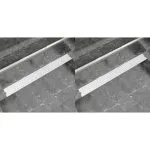 Rigolă duș liniară, 2 buc., 1030×140 mm, oțel inoxidabil, bule