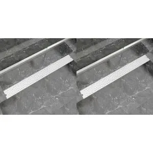 Rigolă duș liniară, 2 buc., 1030×140 mm, oțel inoxidabil, bule