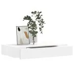 Rafturi de perete suspendate cu sertare, 2 buc., alb, 48 cm