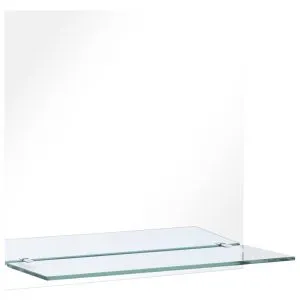 Oglindă de perete cu raft, 60 x 60 cm, sticlă securizată