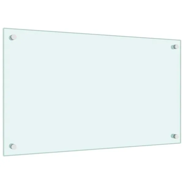 Panou antistropi de bucătărie, alb, 70×40 cm, sticlă securizată