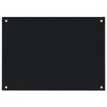 Panou antistropi de bucătărie, negru 70×50 cm sticlă securizată