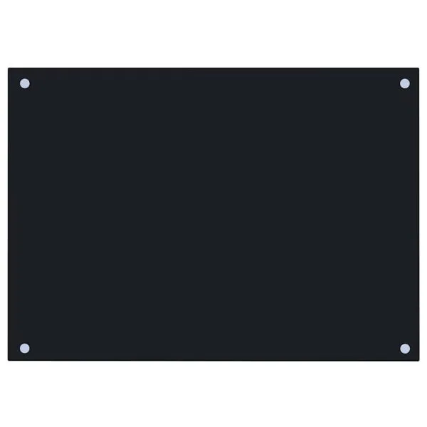 Panou antistropi de bucătărie, negru 70×50 cm sticlă securizată