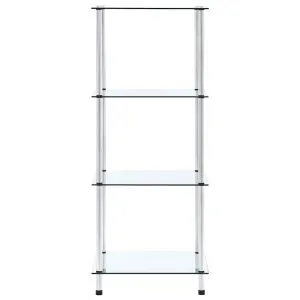 Raft cu 4 niveluri transparent, 40x40x100 cm, sticlă securizată