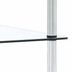 Raft cu 4 niveluri transparent, 40x40x100 cm, sticlă securizată