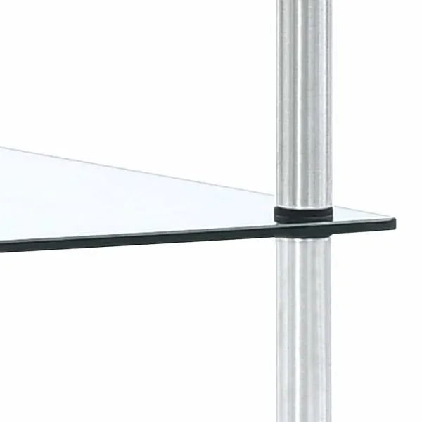 Raft cu 4 niveluri transparent, 40x40x100 cm, sticlă securizată