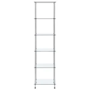 Raft cu 6 niveluri transparent, 40x40x160 cm, sticlă securizată