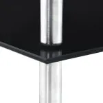 Raft cu 5 niveluri, negru, 30 x 30 x 130 cm, sticlă securizată