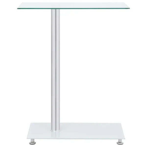 Masă laterală formă U transparent 45x30x58 cm sticlă securizată
