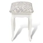 Taburet pentru dressing, alb crem, material textil