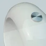 Măsuță de cafea cu blat oval din sticlă, alb lucios