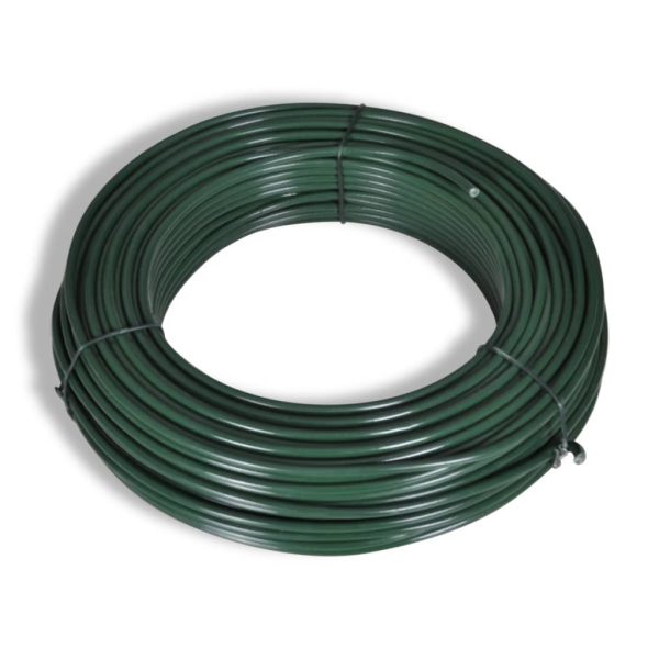 Gard din plasă cu stâlpi, verde, 1,5 x 25 m, oțel