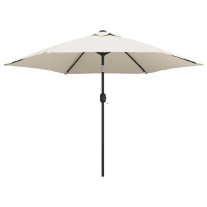 Umbrelă de soare, alb nisipiu, 3 m, stâlp din oțel